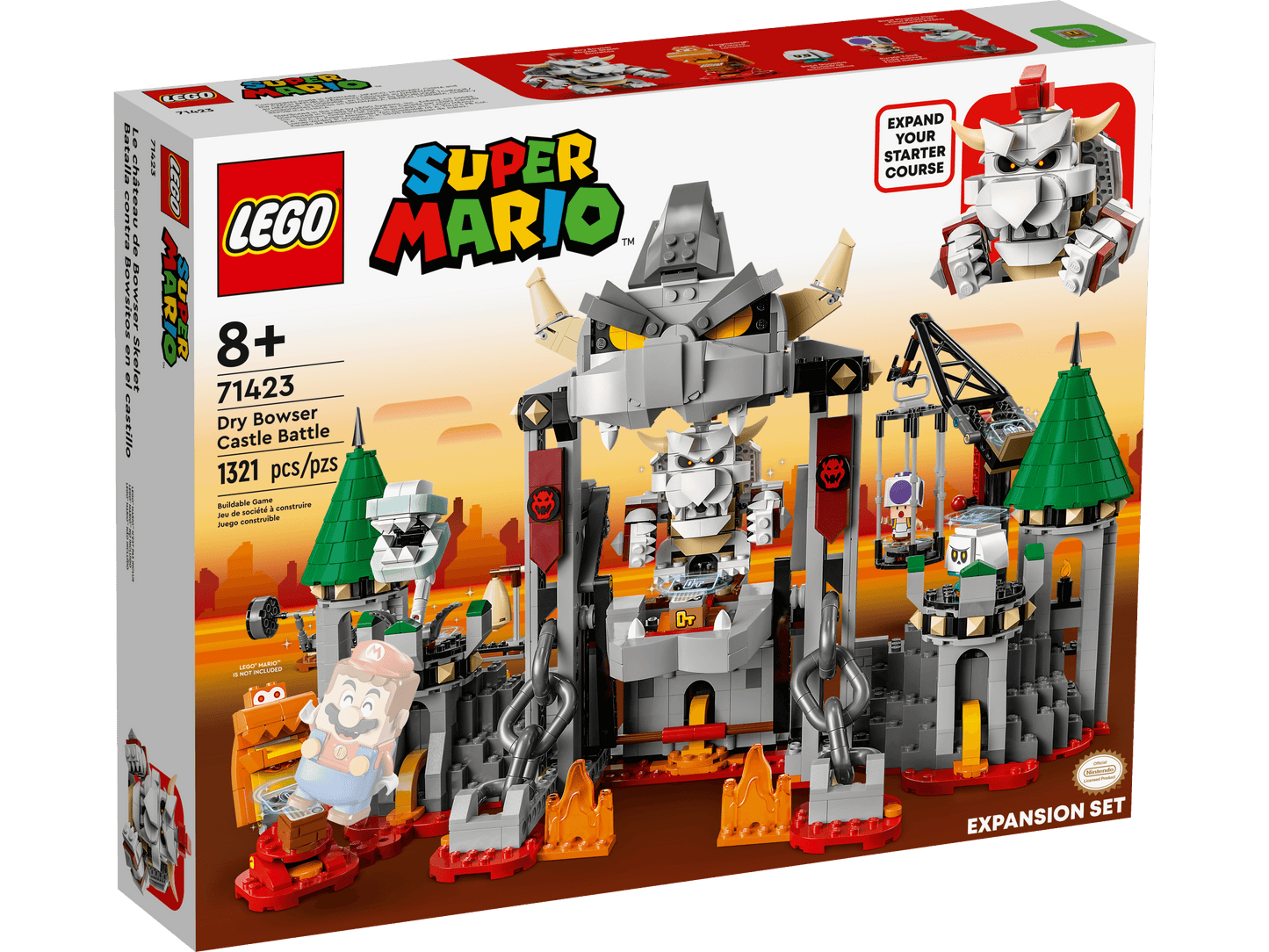 LEGO Super Mario Dry Bowser Castle Battle Expansion Set - 1,321 Pieces