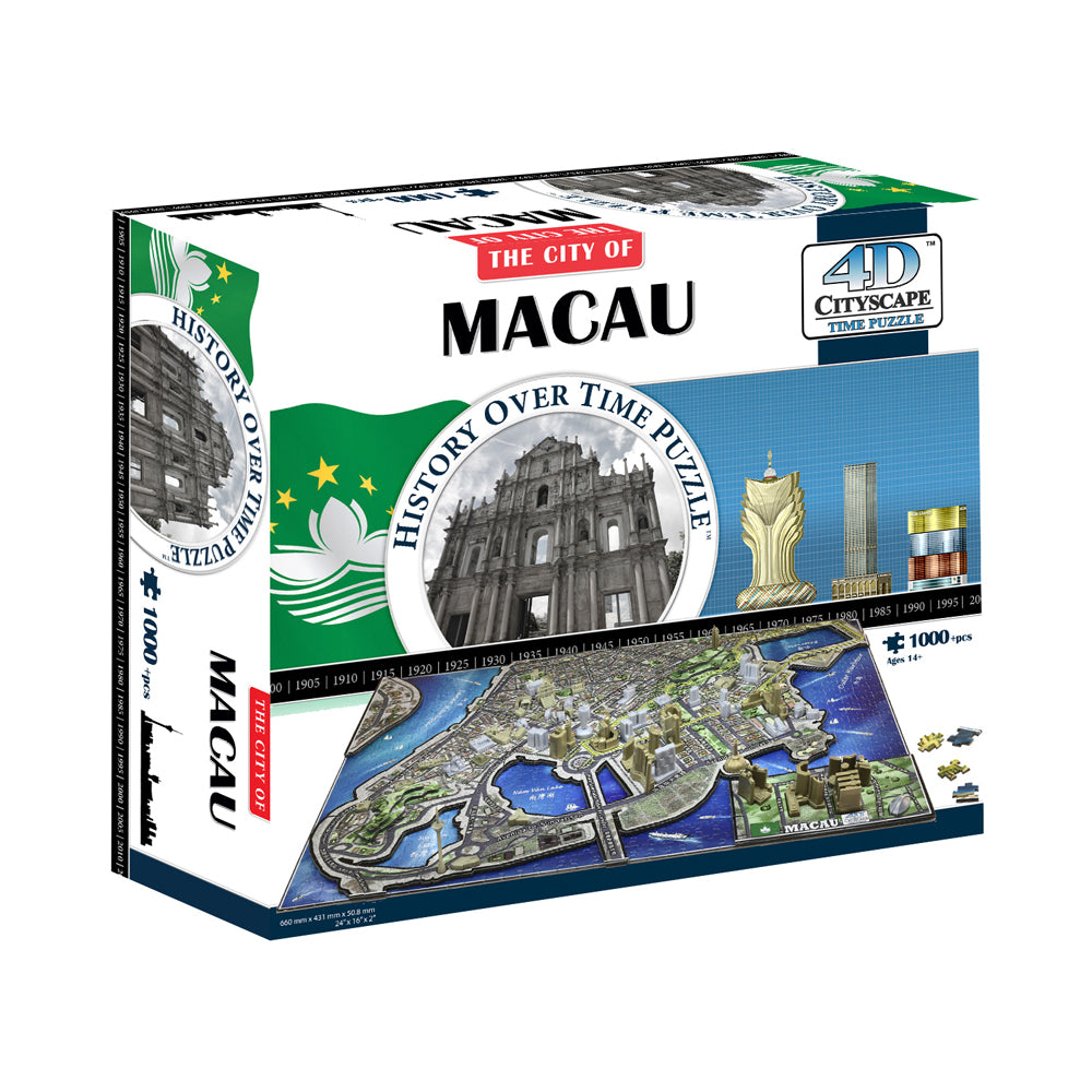 4D Cityscape Time Puzzle - Macau, China: 1000 Pieces