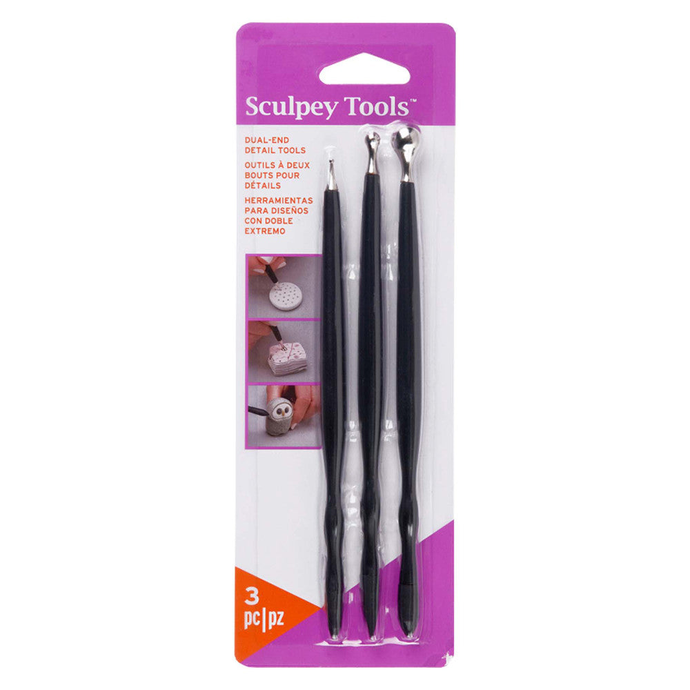 Sculpey Tools: Dual End Detail Tools - 3pc Set - Sculpting Tools