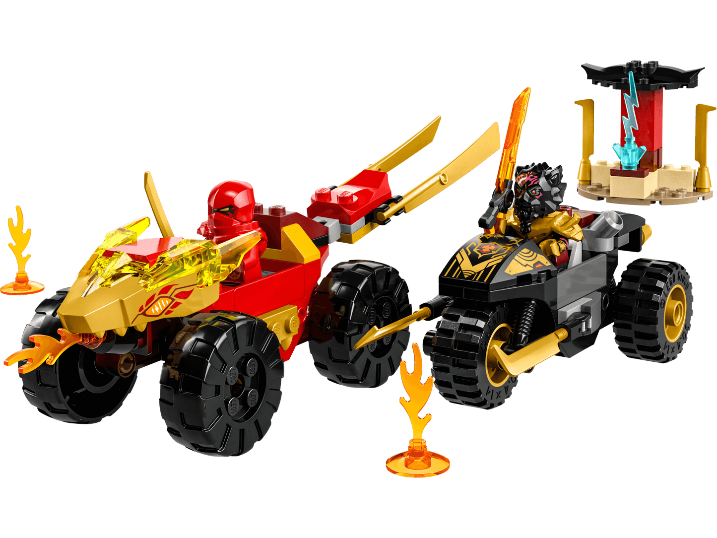 LEGO NINJAGO Kai and Ras's Car and Bike Battle Building Set - 103 Pieces