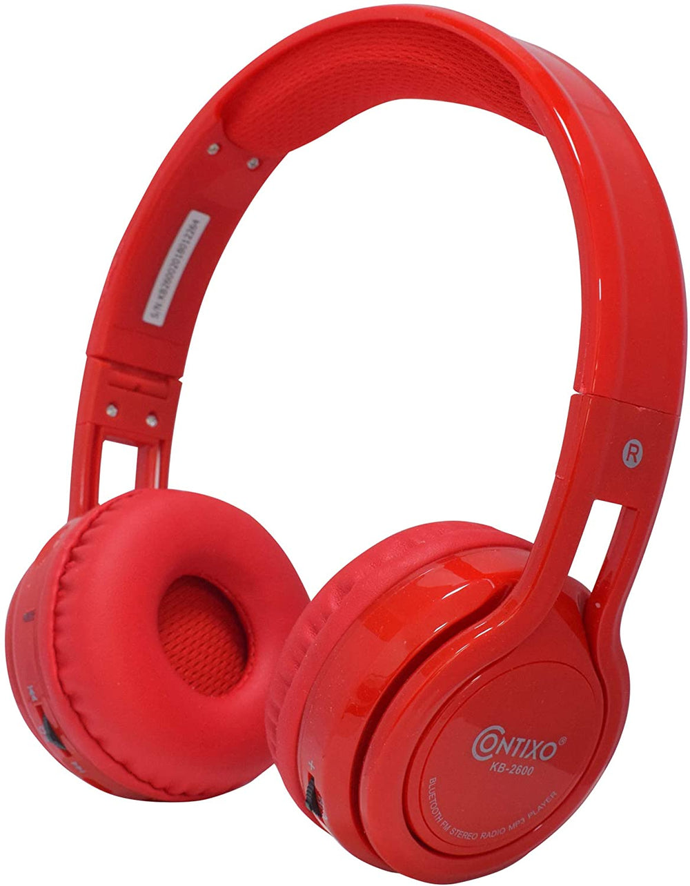 Contixo KB-2600 Kids Foldable Wireless Bluetooth Headphones - Red