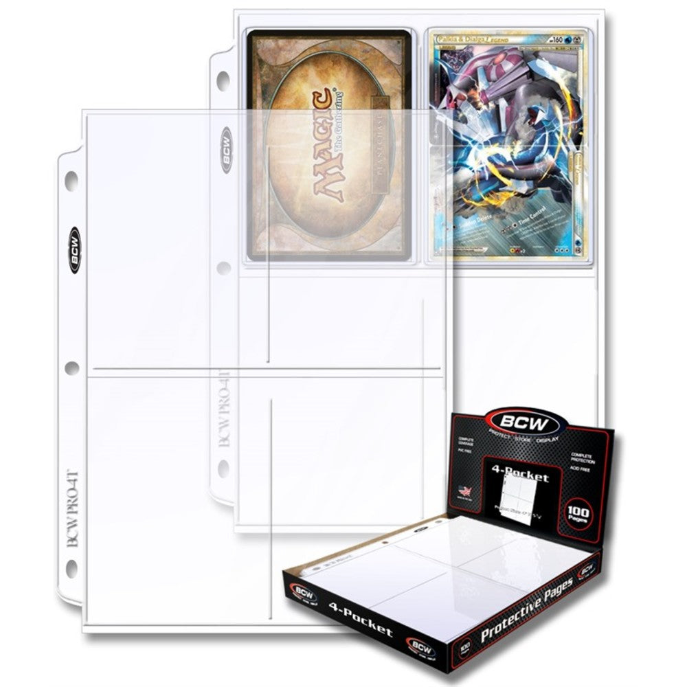 BCW Pro 4-Pocket Photo Protective Page for Collectible Cards