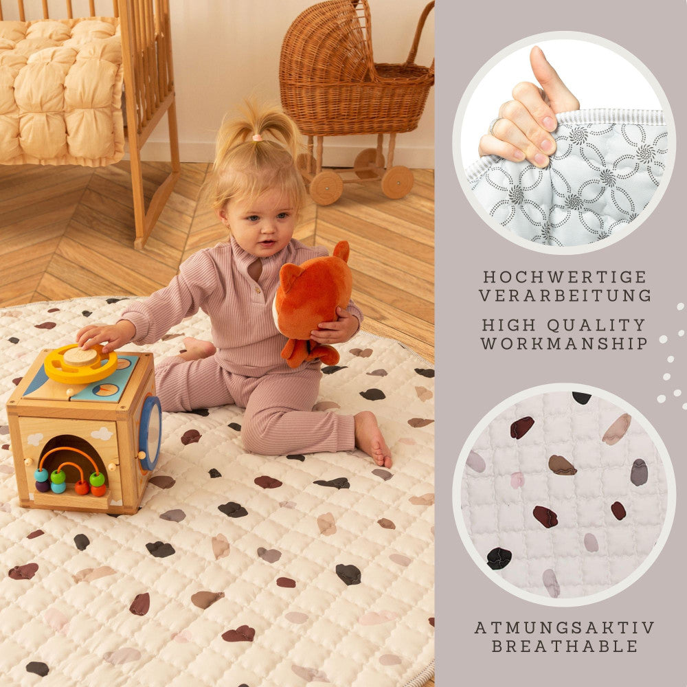 Hakuna Matte: Quilted Playmat – Confetti - 59" Circle, Padded Floor Blanket