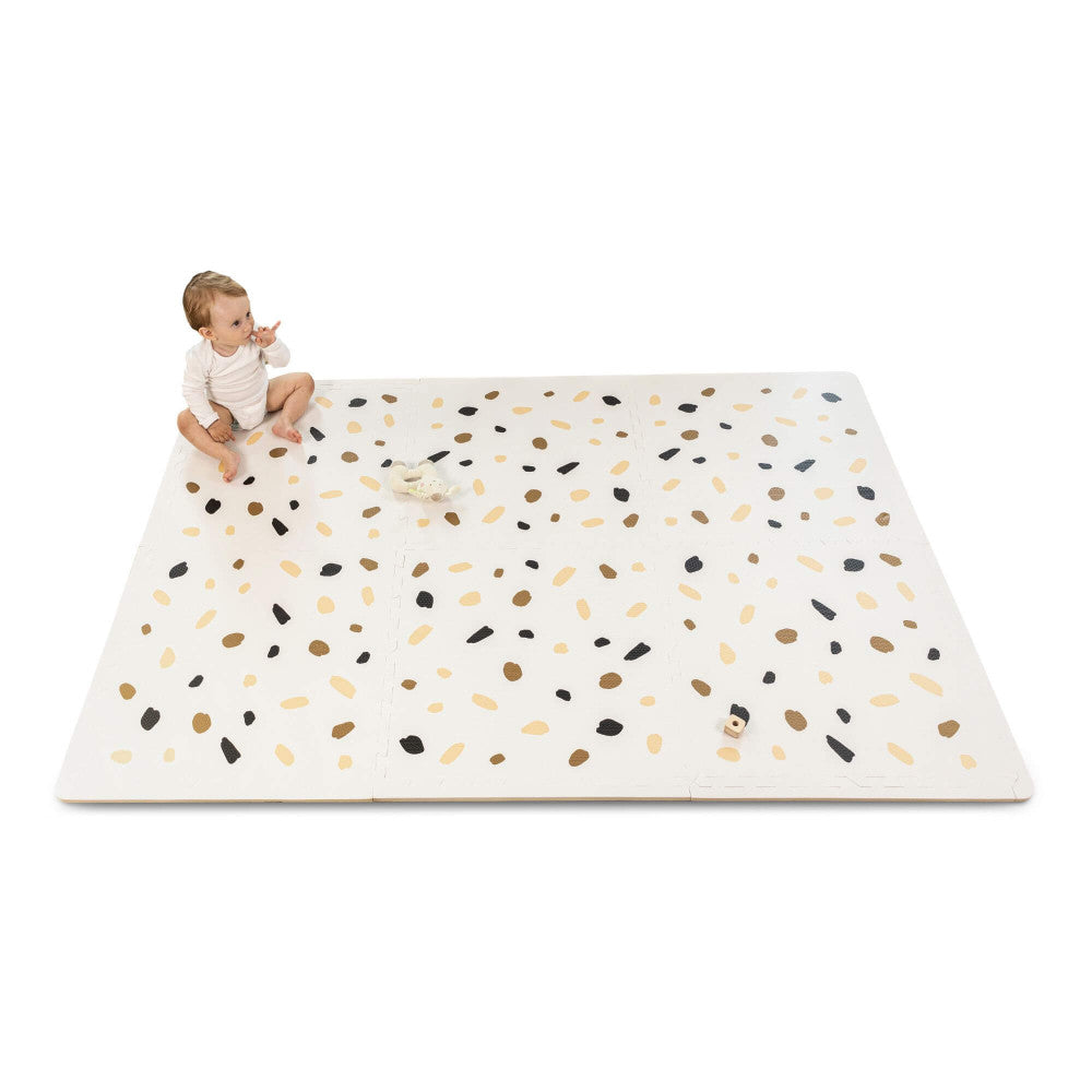 Hakuna Matte: Stylish Baby Play Mat: Confetti & White Design - 72x48', 6 XXL Foam Floor Tiles