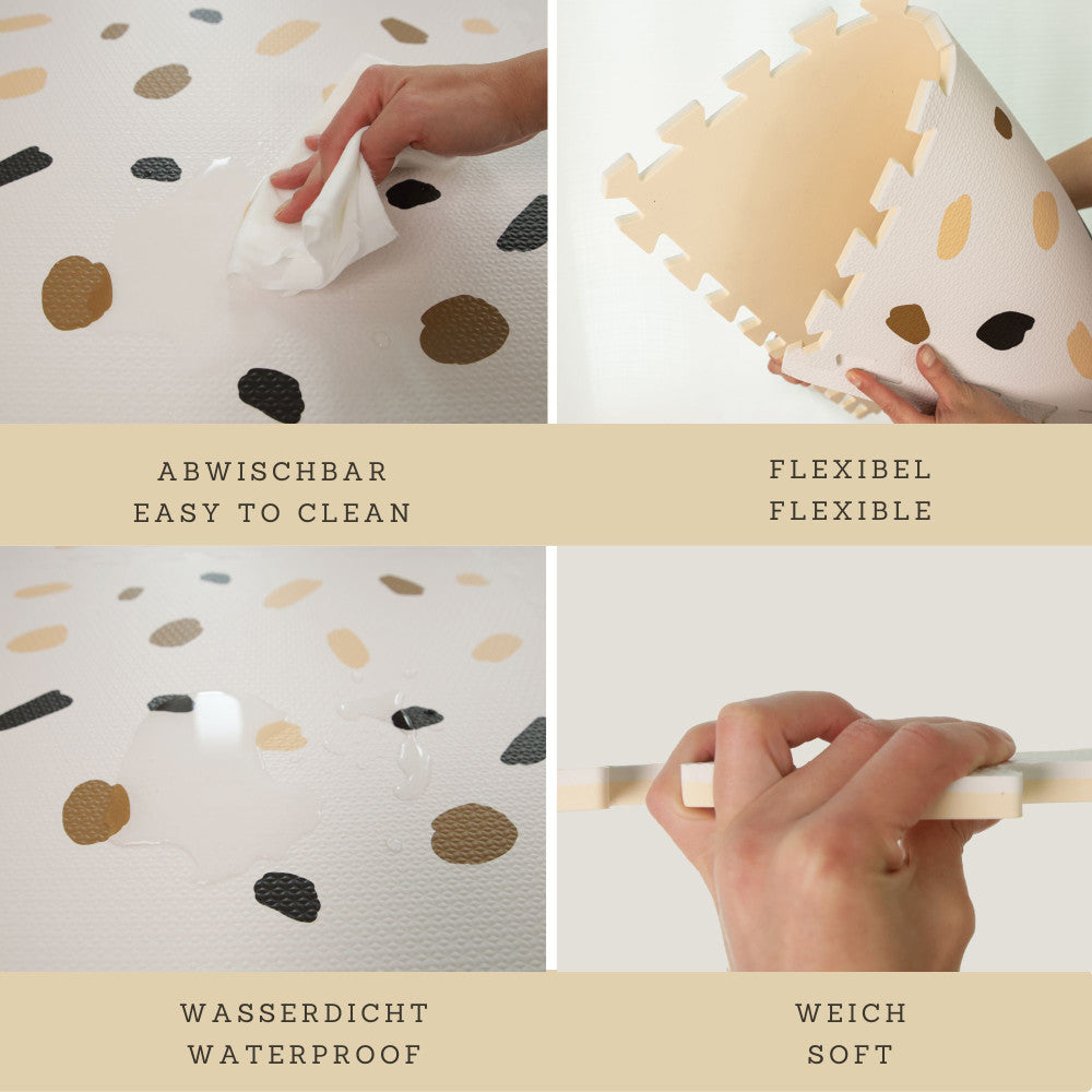 Hakuna Matte: Stylish Baby Play Mat: Confetti & White Design - 72x48', 6 XXL Foam Floor Tiles