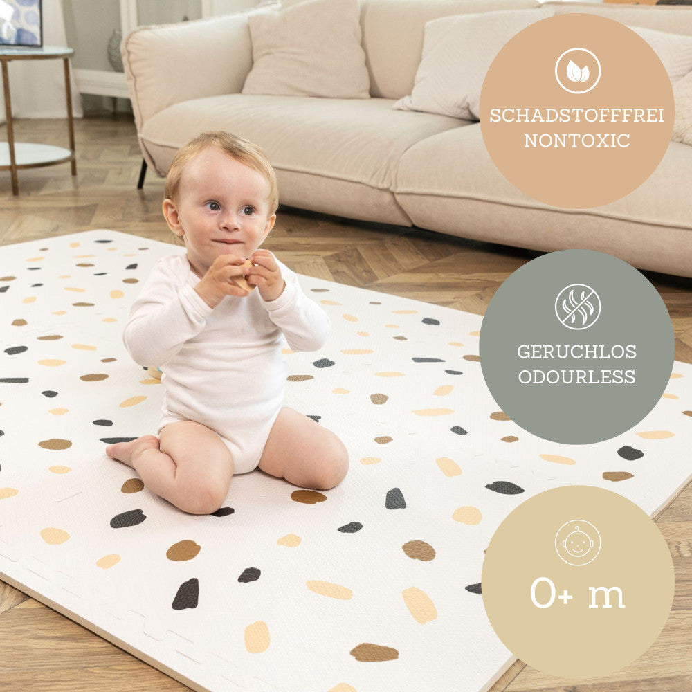 Hakuna Matte: Stylish Baby Play Mat: Confetti & White Design - 72x48', 6 XXL Foam Floor Tiles