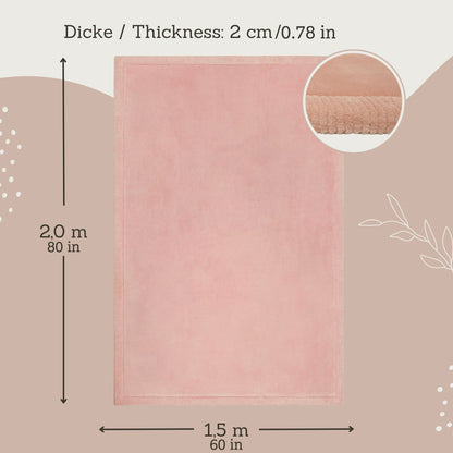 Hakuna Matte: Coral Velvet Baby Playmat: Pink - 60x80" – Soft Memory Foam Nursery Floor Rug