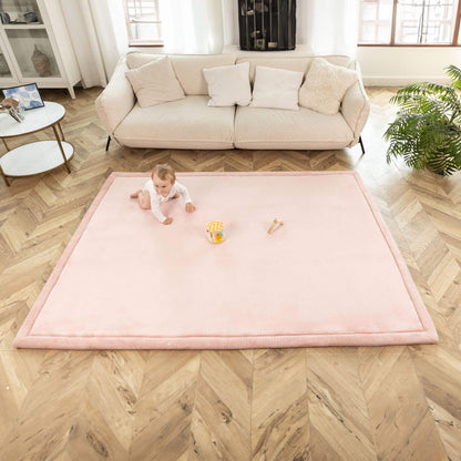 Hakuna Matte: Coral Velvet Baby Playmat: Pink - 60x80" – Soft Memory Foam Nursery Floor Rug