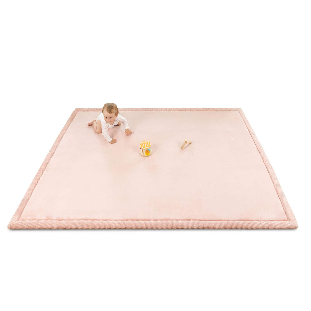 Hakuna Matte: Coral Velvet Baby Playmat: Pink - 60x80" – Soft Memory Foam Nursery Floor Rug