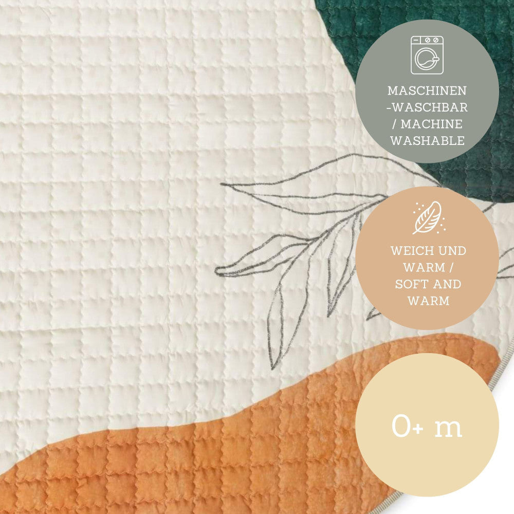 Hakuna Matte: Quilted Playmat – Watercolor - 59" Circle, Padded Floor Blanket