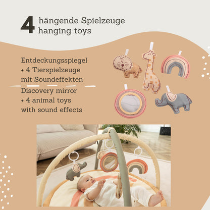 Hakuna Matte: Baby Play Gym: Jungle Rainbow – Neutrals, Discovery Mirror & 4 Activity Toys