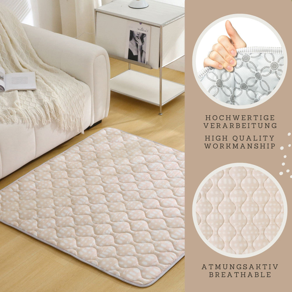 Hakuna Matte: Quilted Playmat: Beige - 50" Square, Soft Padded Floor Blanket