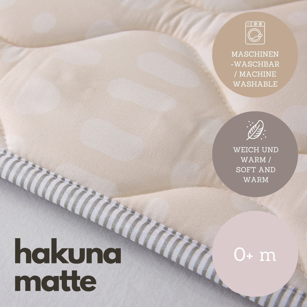 Hakuna Matte: Quilted Playmat: Beige - 50" Square, Soft Padded Floor Blanket