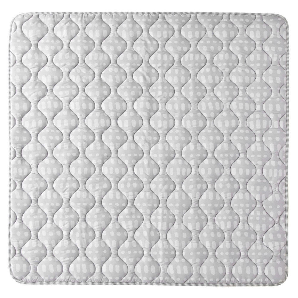 Hakuna Matte: Quilted Playmat: Grey & Dots - 50" Square, Soft Padded Floor Blanket