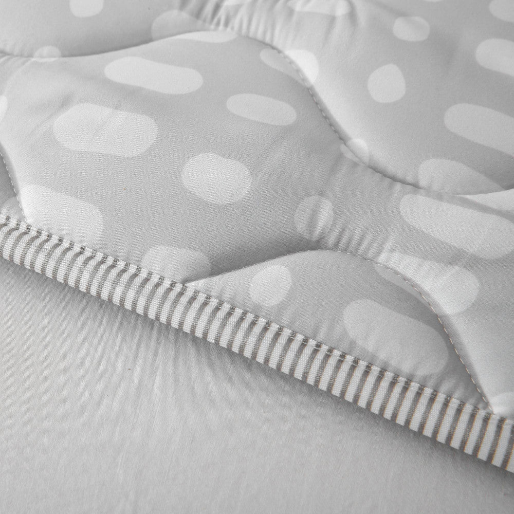 Hakuna Matte: Quilted Playmat: Grey & Dots - 50" Square, Soft Padded Floor Blanket