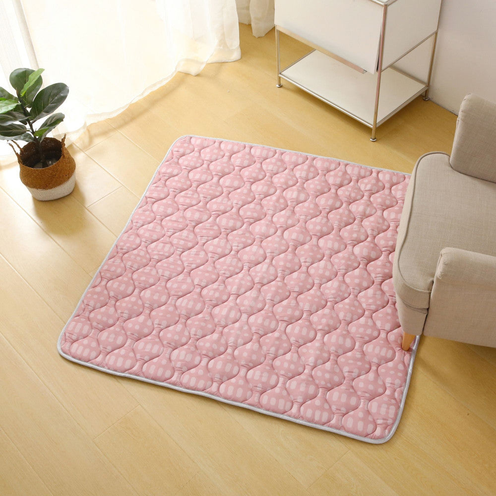 Hakuna Matte: Quilted Playmat: Pink & Dots - 50" Square, Soft Padded Floor Blanket