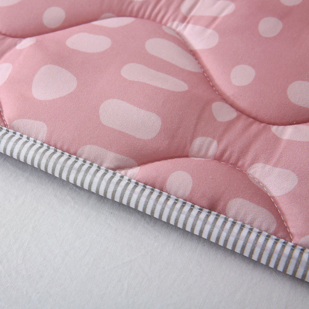 Hakuna Matte: Quilted Playmat: Pink & Dots - 50" Square, Soft Padded Floor Blanket