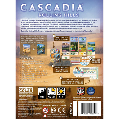 AEG: Cascadia: Rolling Hills - Puzzly Flip-Roll-Write Board Game, Ages 10+, 1-4 Players