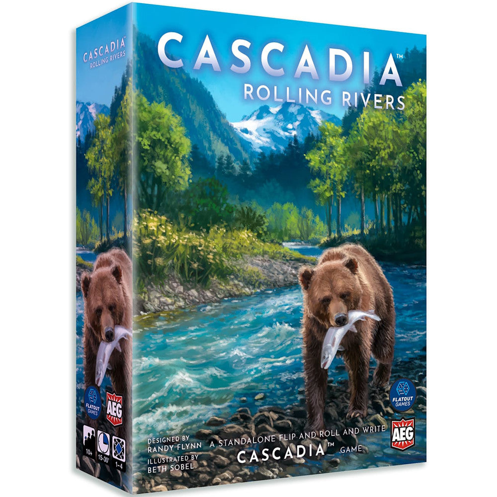 AEG: Cascadia: Rolling Rivers - Puzzly Flip-Roll-Write Board Game, Ages 10+, 1-4 Players