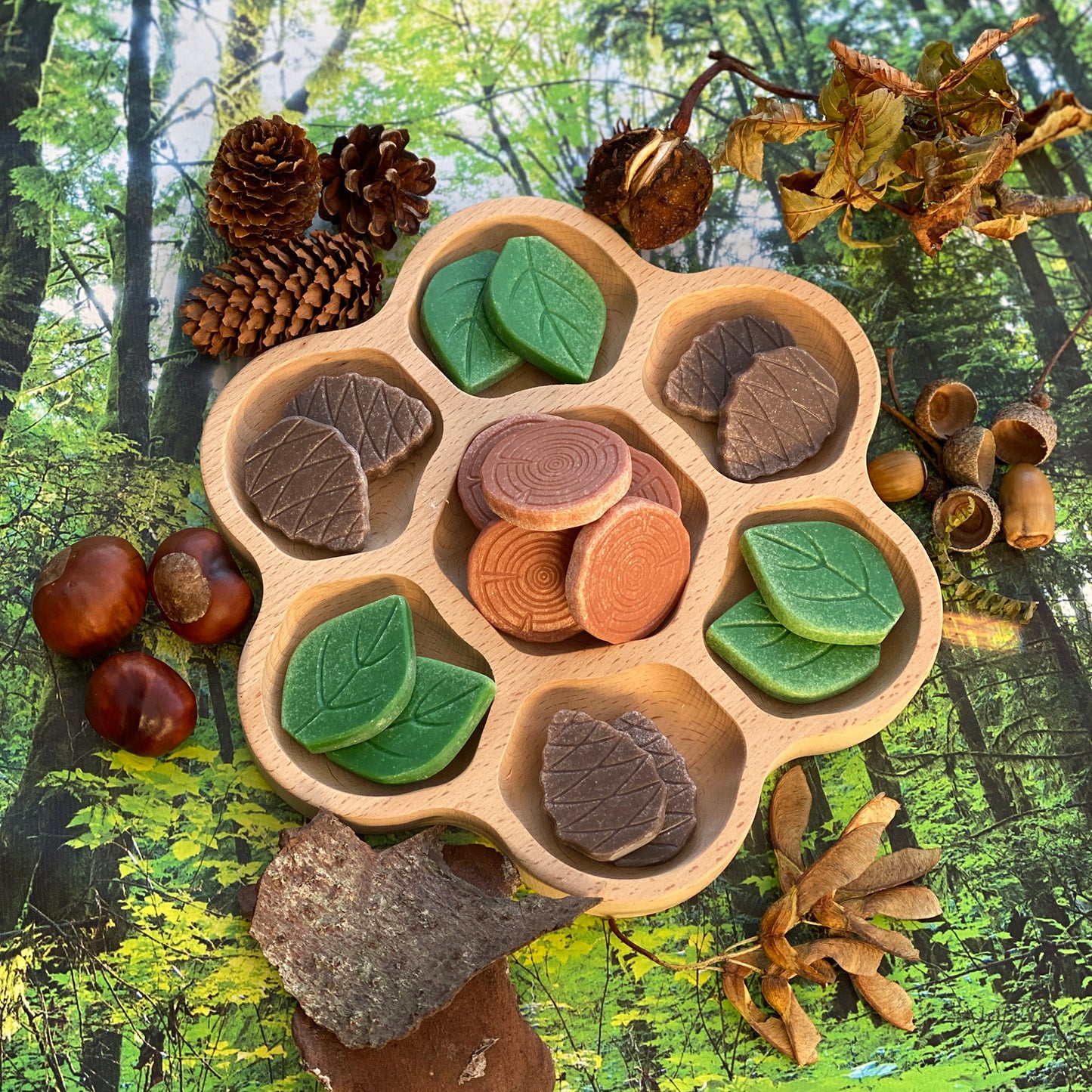 Yellow Door Forest Play Scenery Stones Set - 18 Engraved Pieces