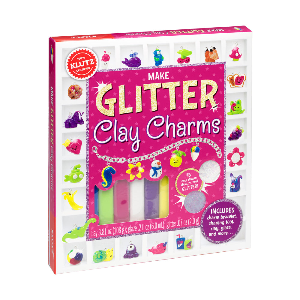 Klutz Make Glitter Clay Charms Craft Kit - Create Sparkling Jewelry