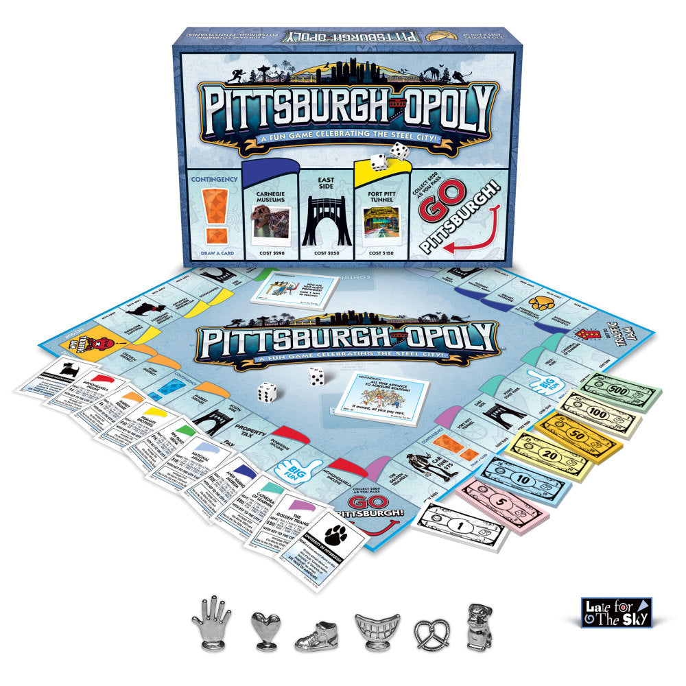 Late for the Sky Pittsburgh-Opoly Monopoly Style Board Game