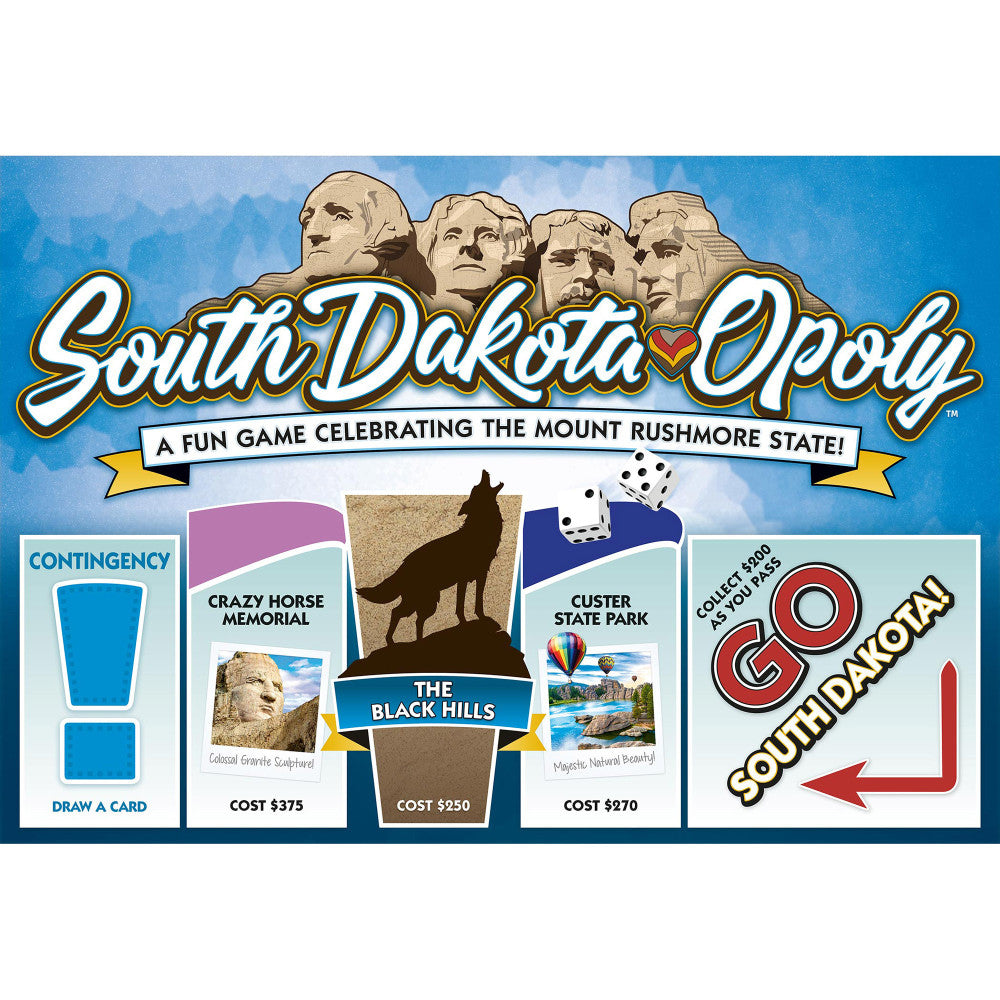 South Dakota-Opoly State Themed Board Game for Family Fun, Ages 8+