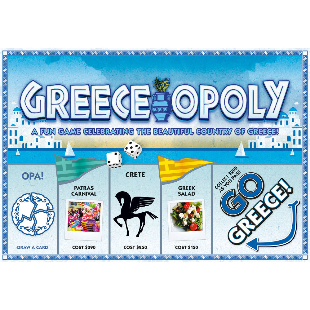 Greece-Opoly Country Adventure Board Game for Ages 8+