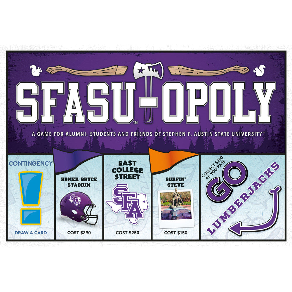 Stephen F. Austin SFASU-Opoly University Themed Board Game