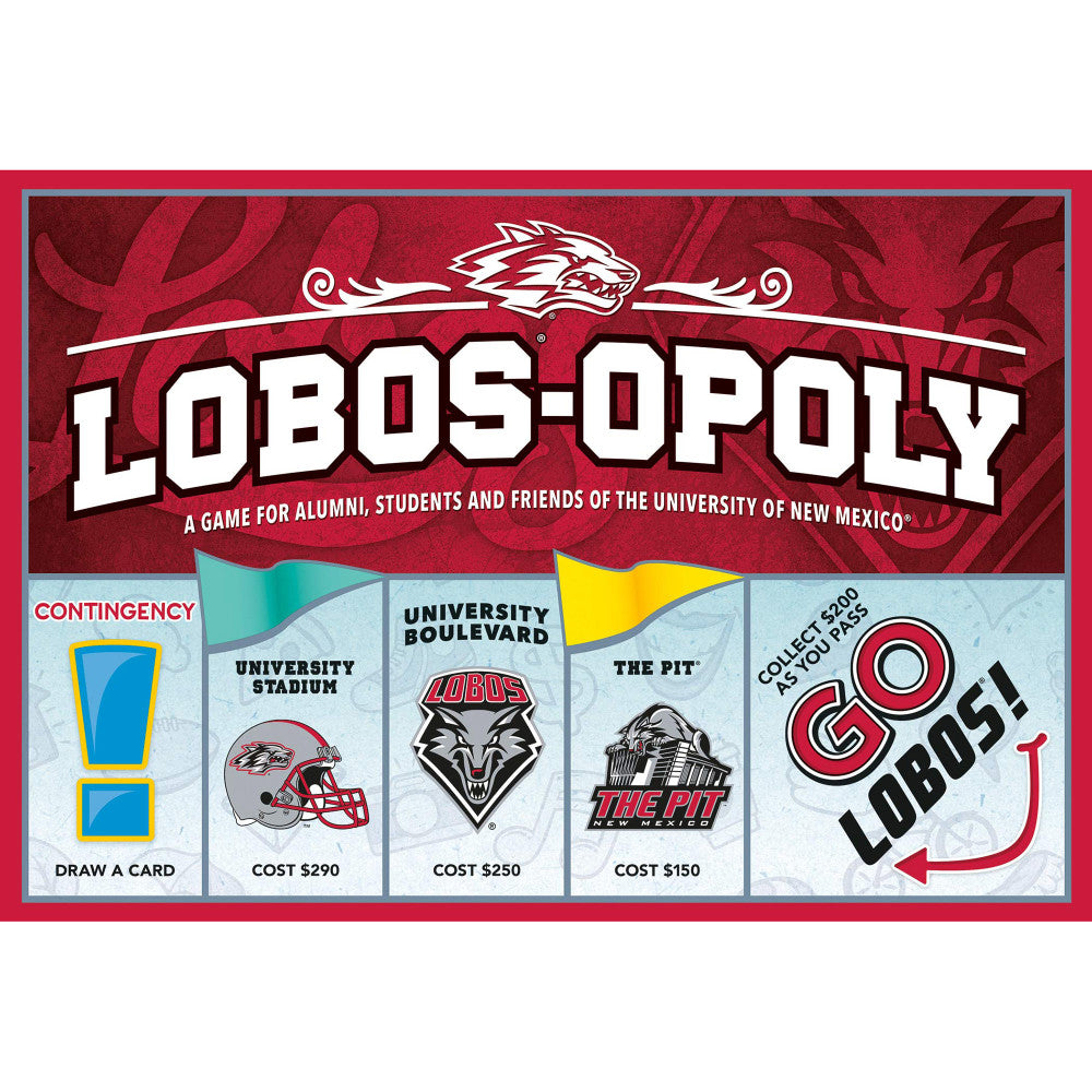 University of New Mexico Lobos-Opoly Board Game for Ages 8+