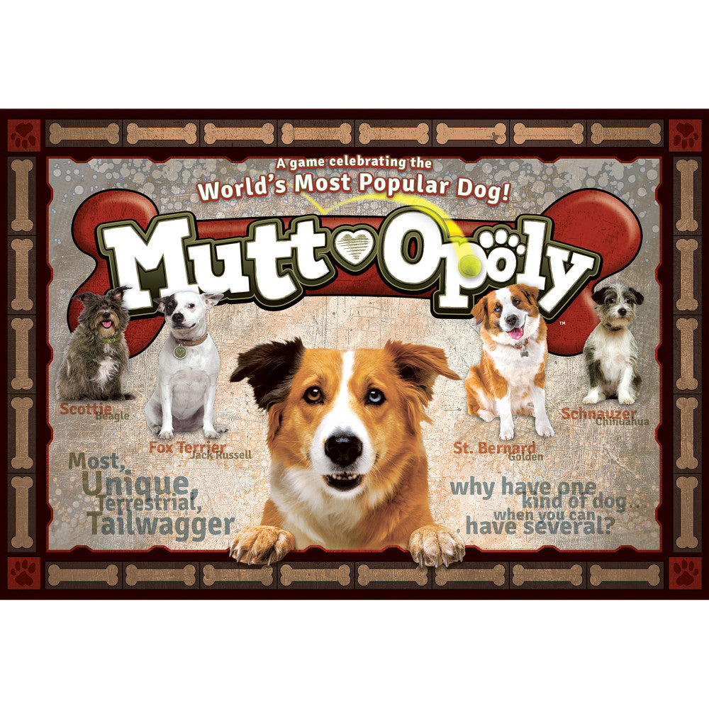 Mutt-Opoly Dog Themed Monopoly Style Board Game for Ages 8+