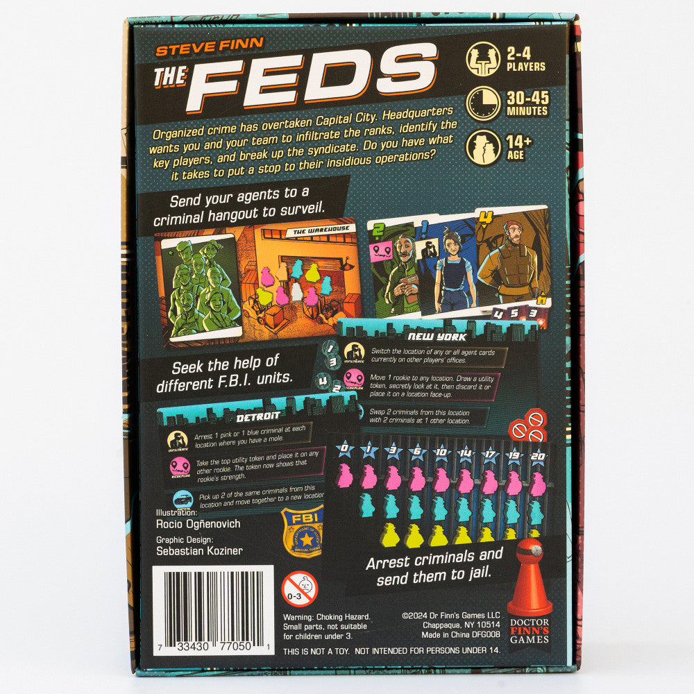 Doctor Finn's Games: The Feds - Set Collection Board Game, Age 14+, 2-4 Players