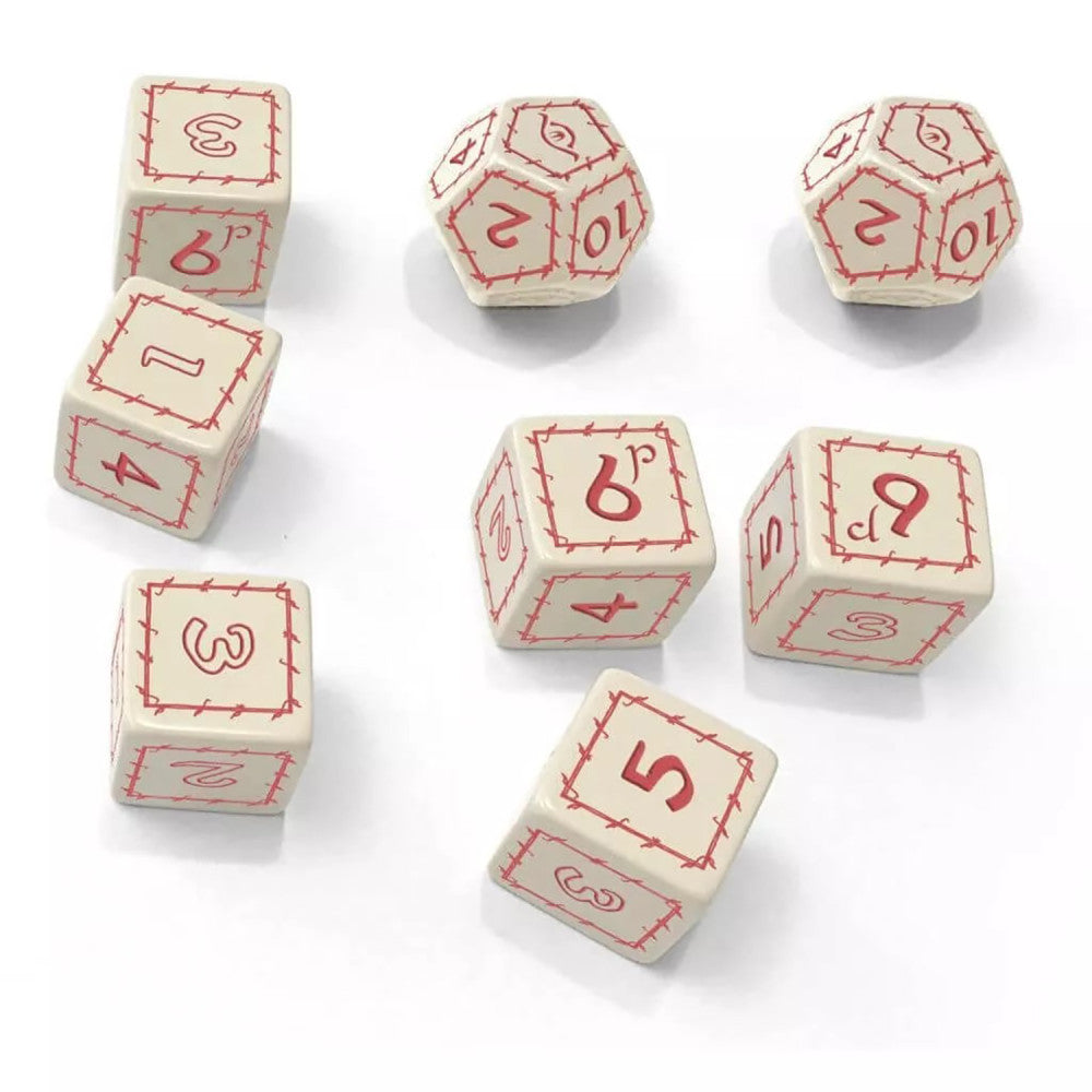 Free League Publishing: The One Ring White Dice Set - 8 Piece Engraved Collector's Edition