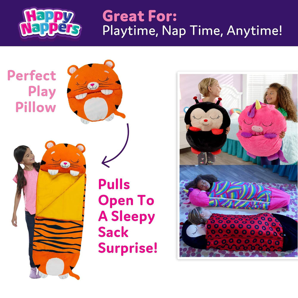 Happy Nappers: Pillow & Sleepy Sack: Medium - Tiger Tobi, Kids 3+