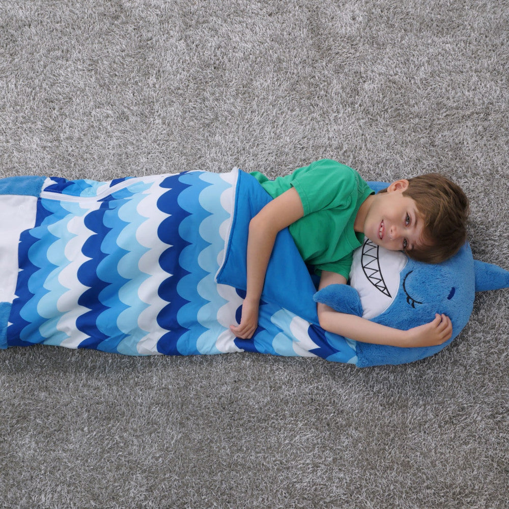 Happy Nappers: Pillow & Sleepy Sack: Medium - Blue Shark, Kids 3+