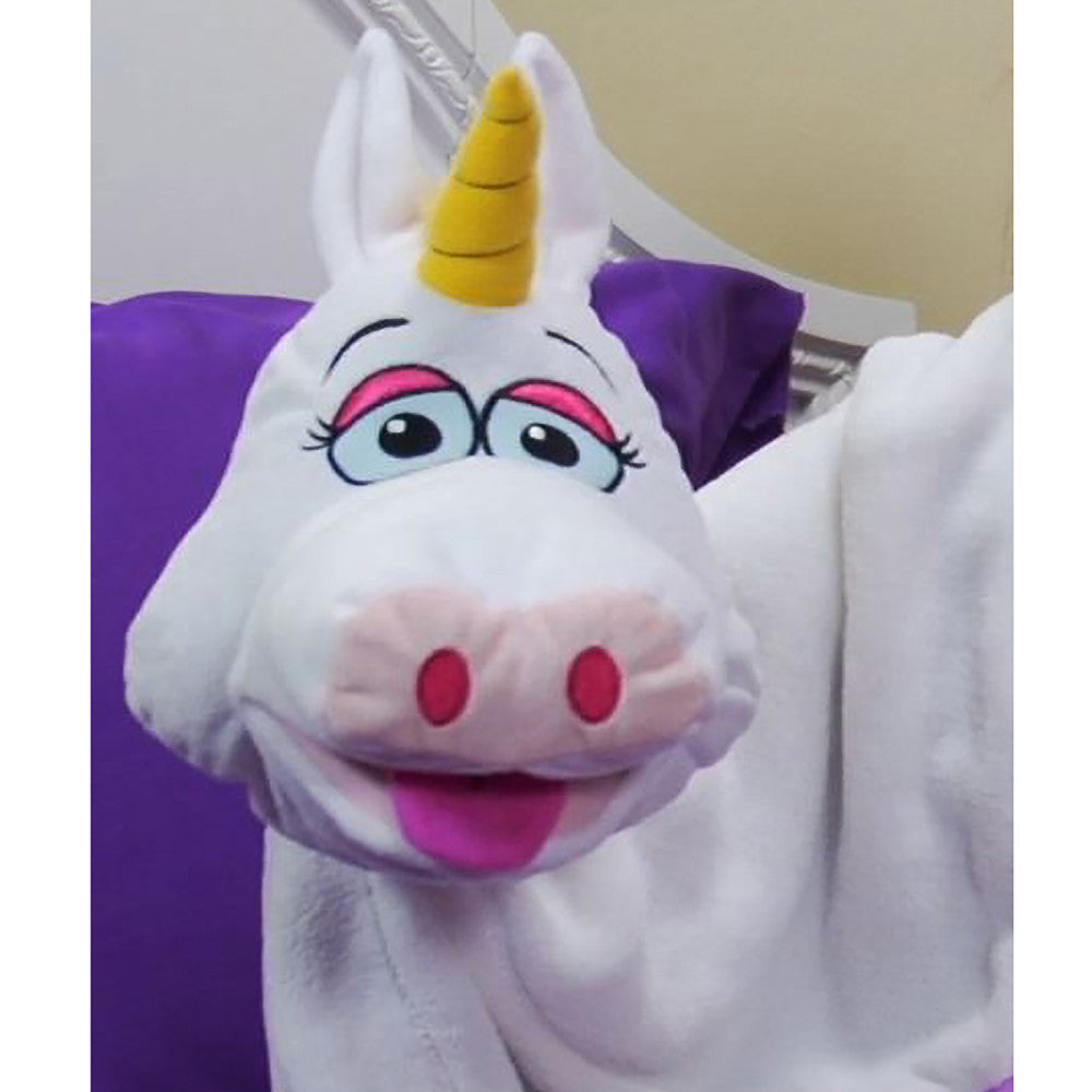 Cuddleuppets: Unicorn - White-Purple - 2-In-1: Plush Puppet & Blanket