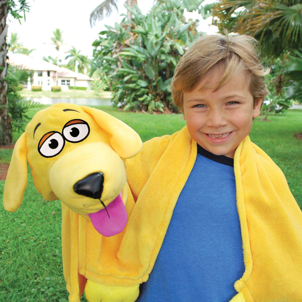 Cuddleuppets: Dog - Yellow - 2-In-1: Plush Puppet & Blanket