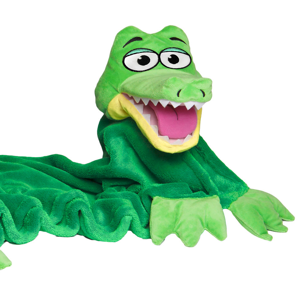 Cuddleuppets: Gator - Green, 2-In-1: Plush Puppet & Blanket