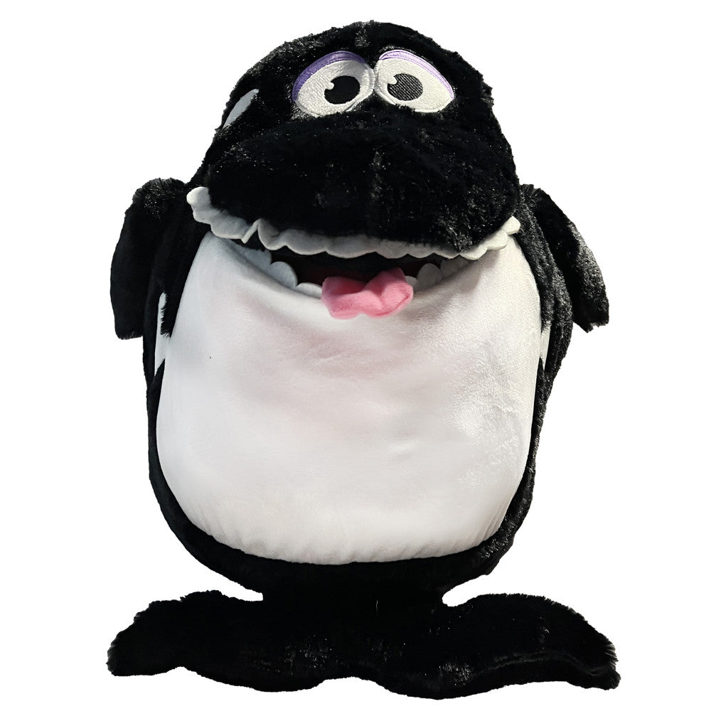 Tummy Stuffers: Shark - Black & White - Storage Plush, Holds Items-Blankets-Toys Inside