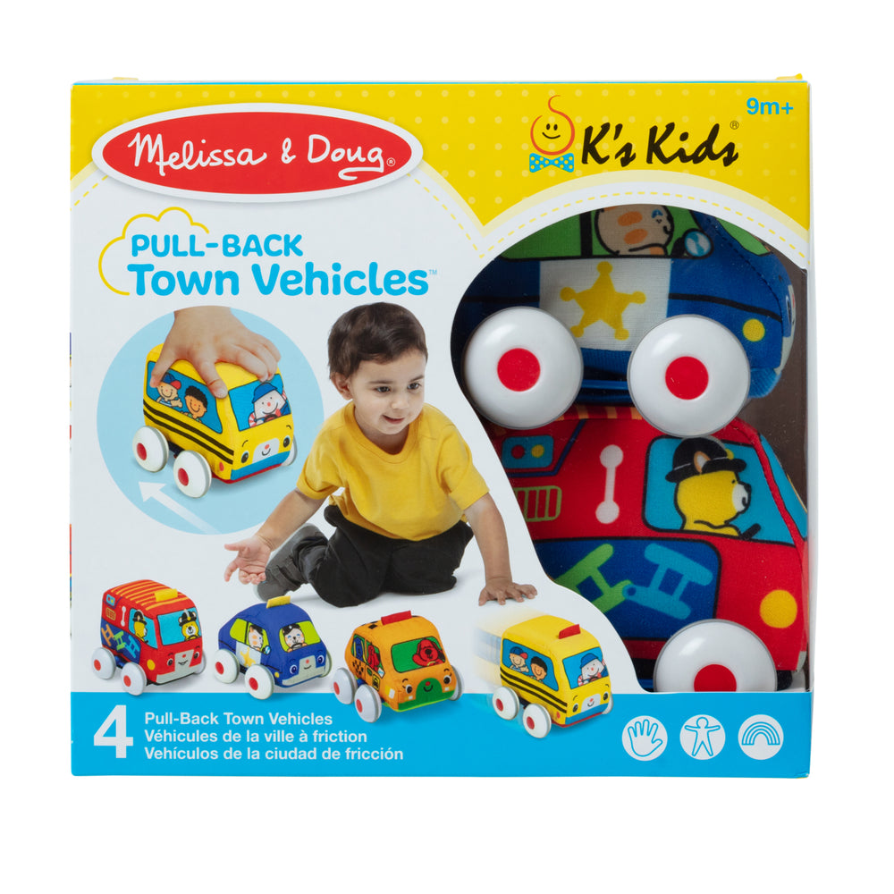 Melissa & Doug K's Kids Pull-Back Vehicle Set ‚Äì Soft Baby Toy