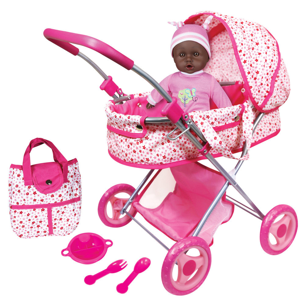 Lissi Deluxe Doll Pram with Removable Carrier and Storage