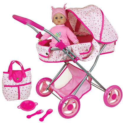 Lissi Deluxe 13" Doll with Convertible Pram and Accessories Set