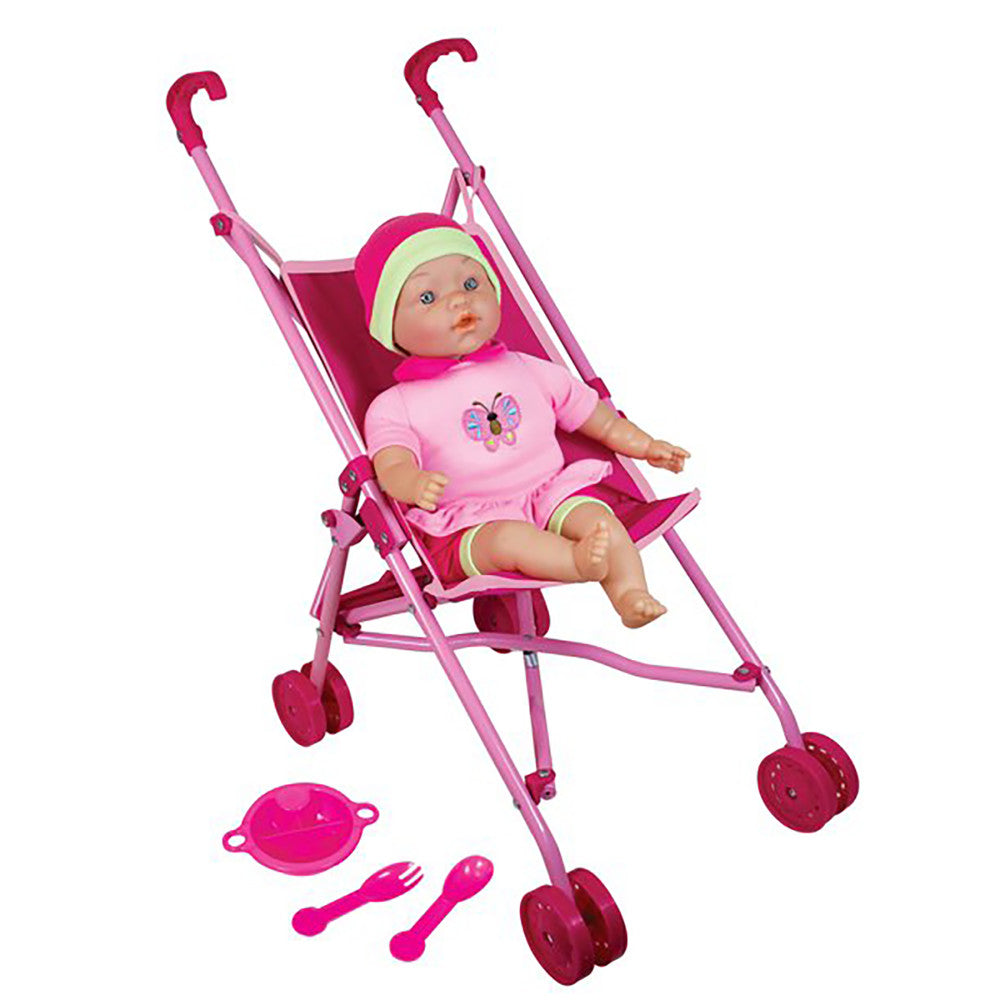 Lissi Doll 16" Baby Doll with Deluxe Umbrella Stroller Playset