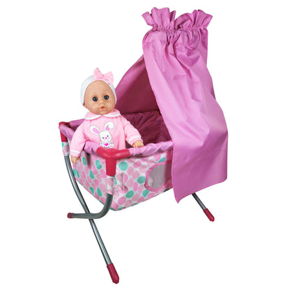 Lissi 14-inch Talking Baby Doll with Crib - Pink Bunny Outfit