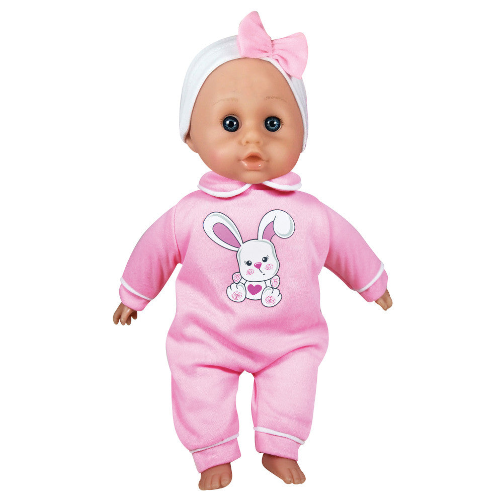 Lissi 14-inch Talking Baby Doll with Crib - Pink Bunny Outfit