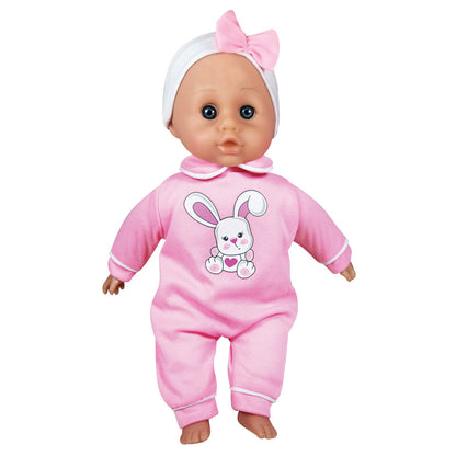 Lissi 14-inch Talking Baby Doll with Crib - Pink Bunny Outfit