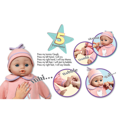 Lissi 15-inch Interactive Baby Doll Jamie - Pink Kitty Outfit, Ideal for Kids Ages 2+