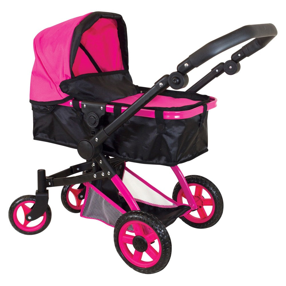 Lissi Urban Baby Doll Convertible Pram and Stroller - Red and Black