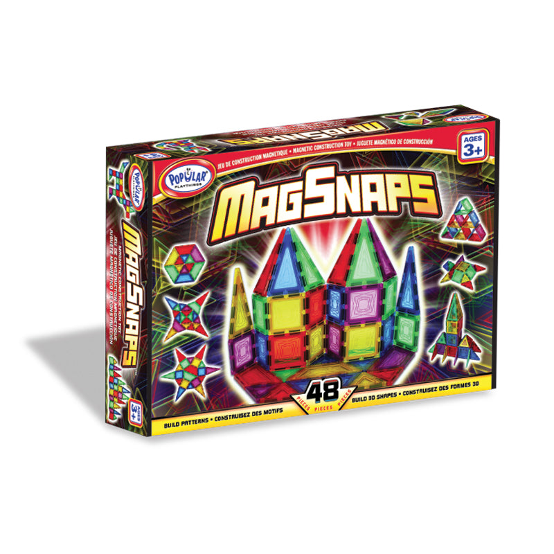 Popular Playthings MagSnaps 48-Piece Magnetic Building Set