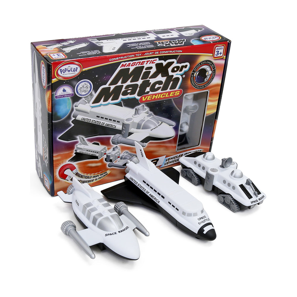 Popular Playthings Magnetic Mix or Match Space Explorer Vehicle Set